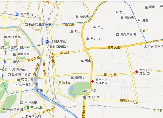 如下图所示: 按照地图区域划分的话,大家一看就知道徐州火车站在哪个