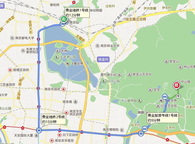 南京火车站到中山陵怎么走