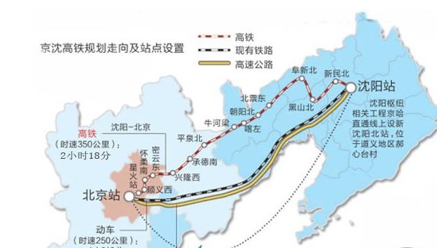 京沈高铁最新规划图